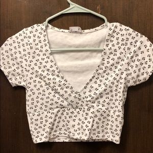 White floral crop top